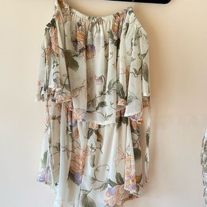 floral off the shoulder romper